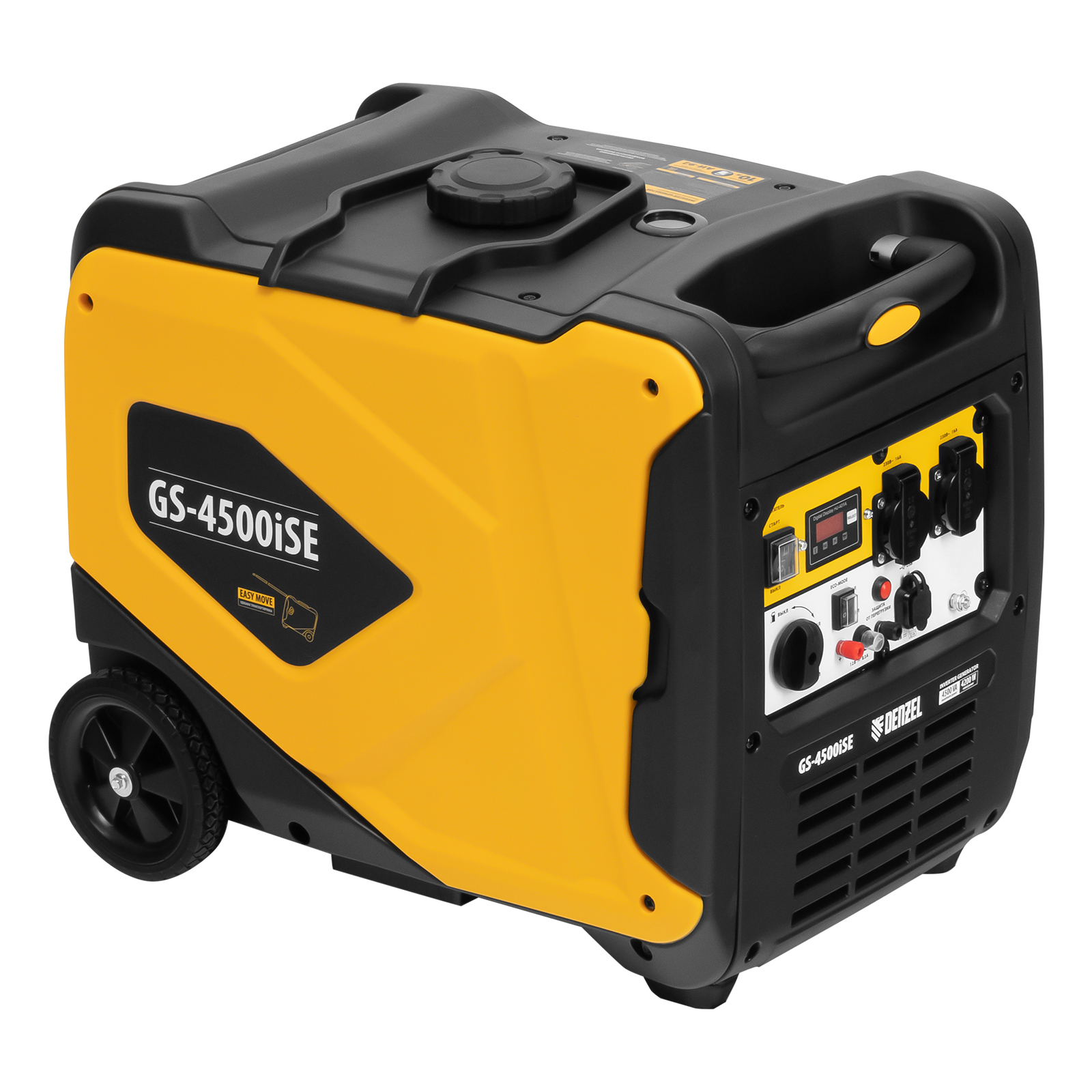 Генератор инверторный GS-4500iSE, 4,5 кВт, 230 В, закрытый корпус, электростартер DENZEL 